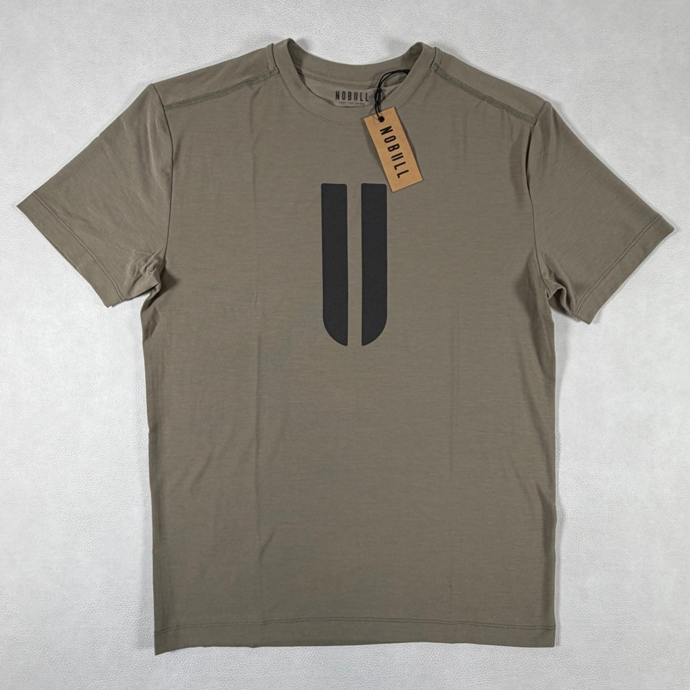 Nobull Mens Short Sleeve Training Tee Neutral Brown Graphic T-Shirt Size Medium